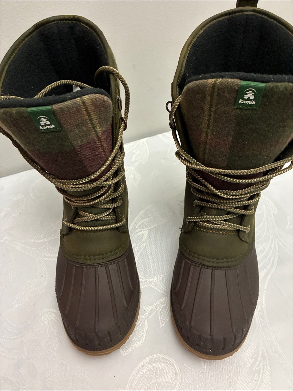 Kamik Women’s Olive and Brown Waterproof Winter Boots